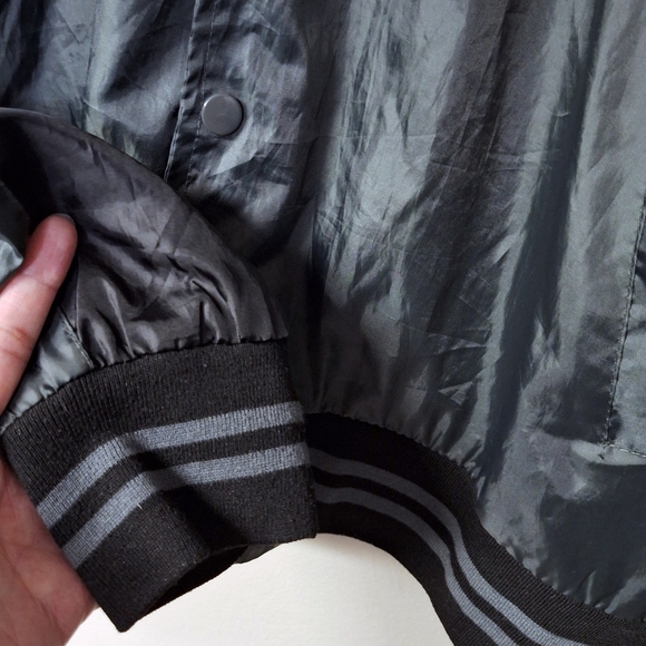 Brooklyn Standard Snap Mens Colorblock Button Bomber Wind Breaker Jacket w Pin - Picture 6 of 14